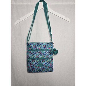 Kipling Keiko Crossbody Bag Field Floral Travel With Charm 3 Zip